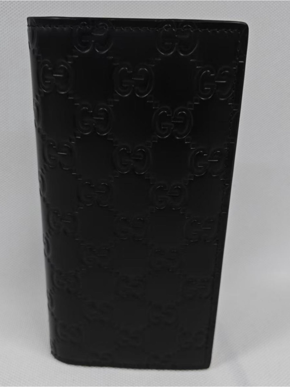 Gucci Black Signature GG Embossed Leather Long Wallet w/Cert of Authenticity